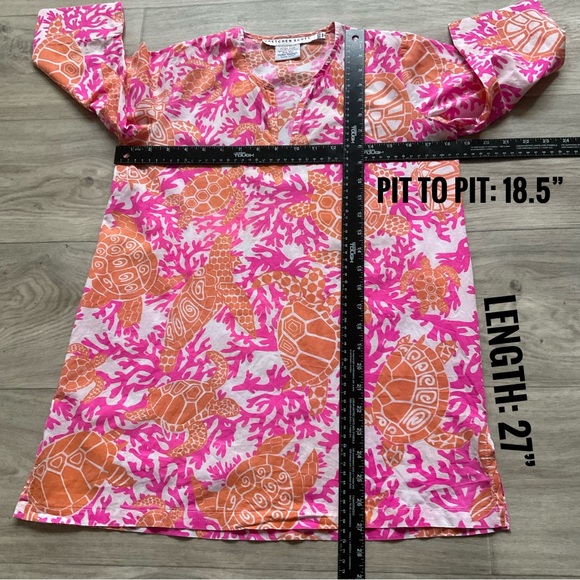 Gretchen Scott Designs Turtle Print Tunic Dress 10 / 12 summer dress - Picture 9 of 12